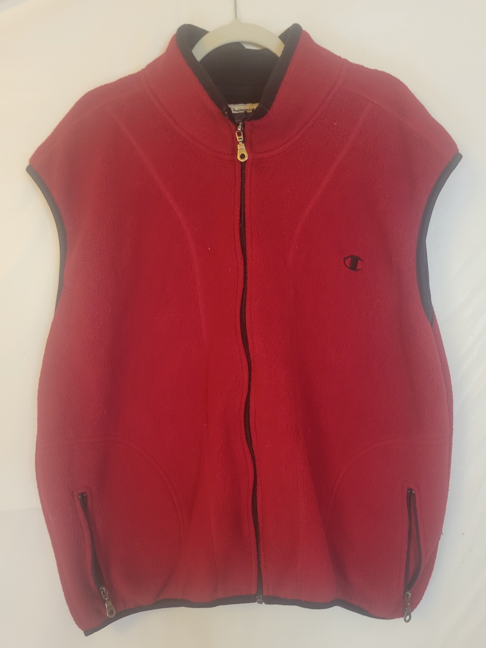 Champion Men’s Red Fleece Zip Vest